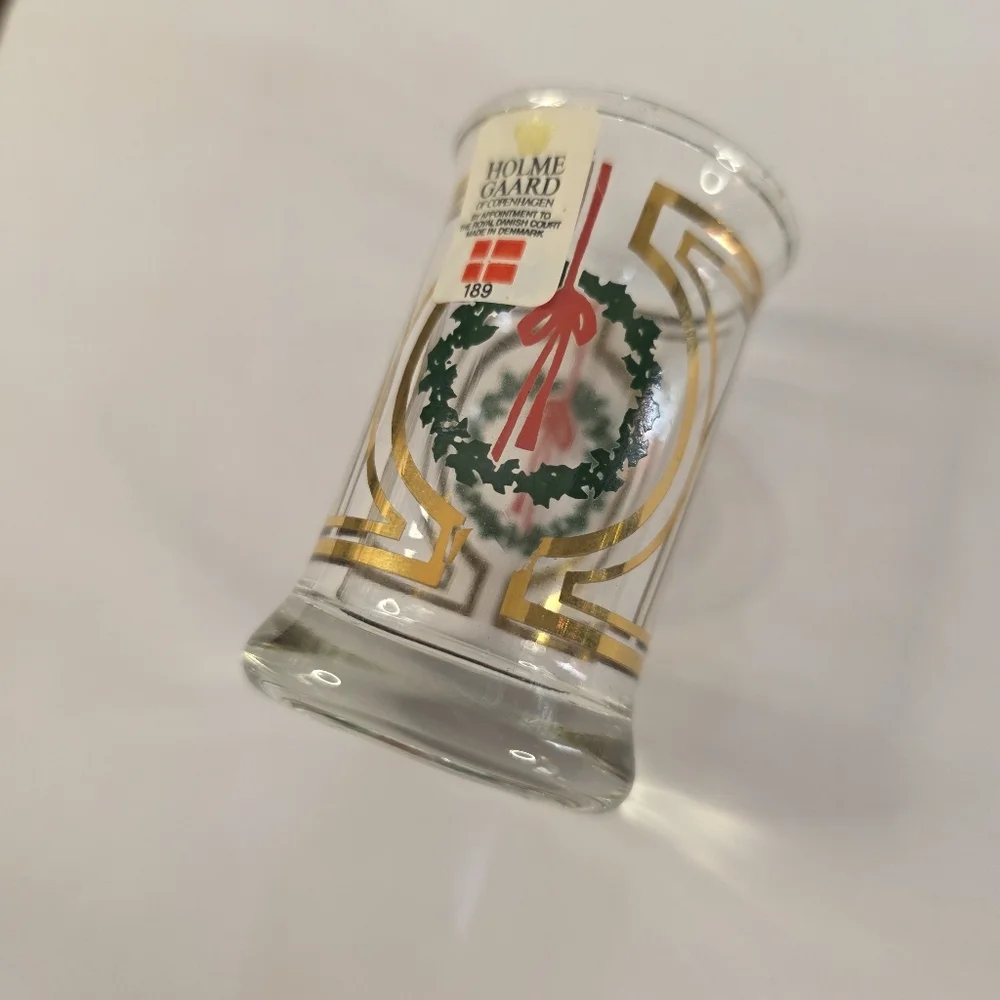 Holmegaard 1989 Christmas Dram Glasses Set of 2 Jette Frølich Holiday Denmark